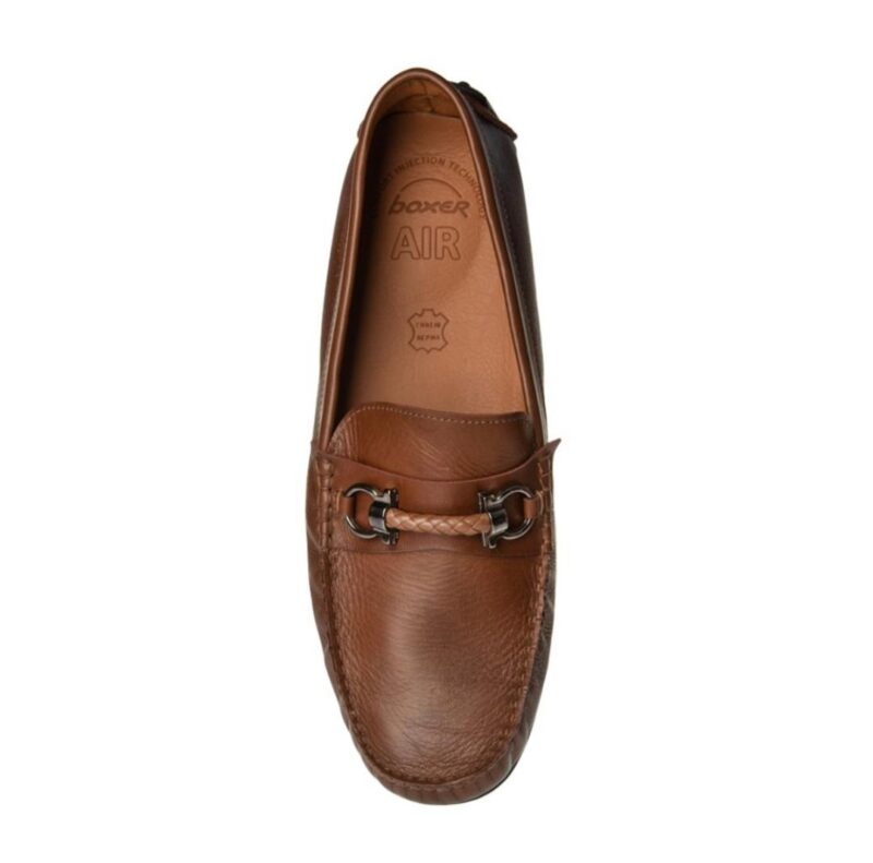 Boxer Loafer Δερμάτινο ανδρικό παπούτσι σε ταμπά χρώμα - Image 4