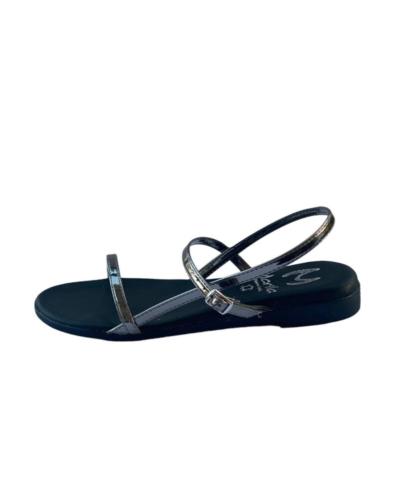 Marila Plomo Sandals Δερμάτινα γυναικεία φλατ πέδιλα