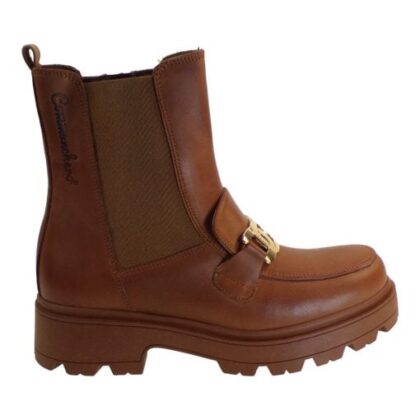 Commanchero  Γυναικεία Δερμάτινα Chelsea Μποτάκια σε ταμπά χρώμα