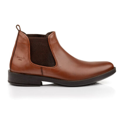 Boxer αντρικά δερμάτινα μποτάκια Chelsea σε ταμπά χρώμα