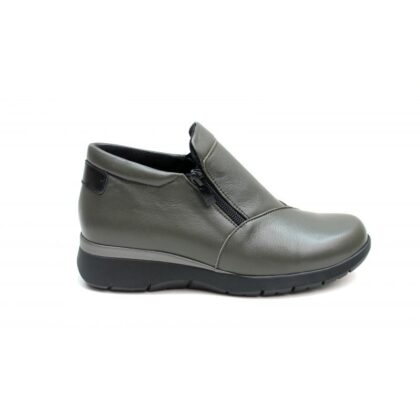 Pyramis δερμάτινα ανατομικά γυναικεία μποτάκια σε χακί χρώμα