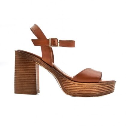 Commanchero γυναικείο δερμάτινο πέδιλο σε ταμπά χρώμα