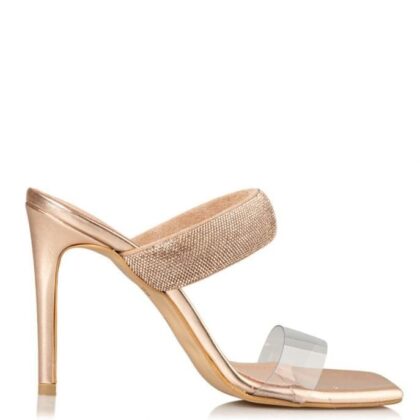 Envie Mule γυναικείο πέδιλο με στρας σε χαλκό