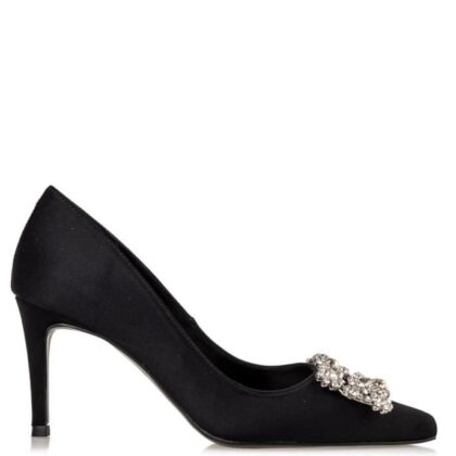 Envie LYCRA PUMPS γυναικείες γόβες σε μαύρο χρώμα με στρας.