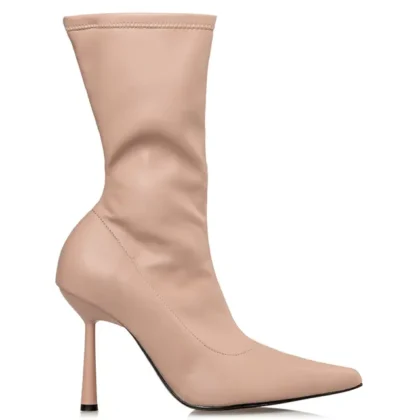 Envie POINTED TOE BOOTIES γυναικεία μπότα σε μπεζ χρώμα