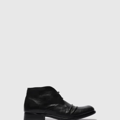 Fly London Δερμάτινο ανδρικό μποτάκι με κορδόνι.