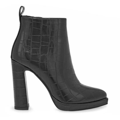 Seven γυναικεία μποτάκια σε μαύρο κροκό χρώμα