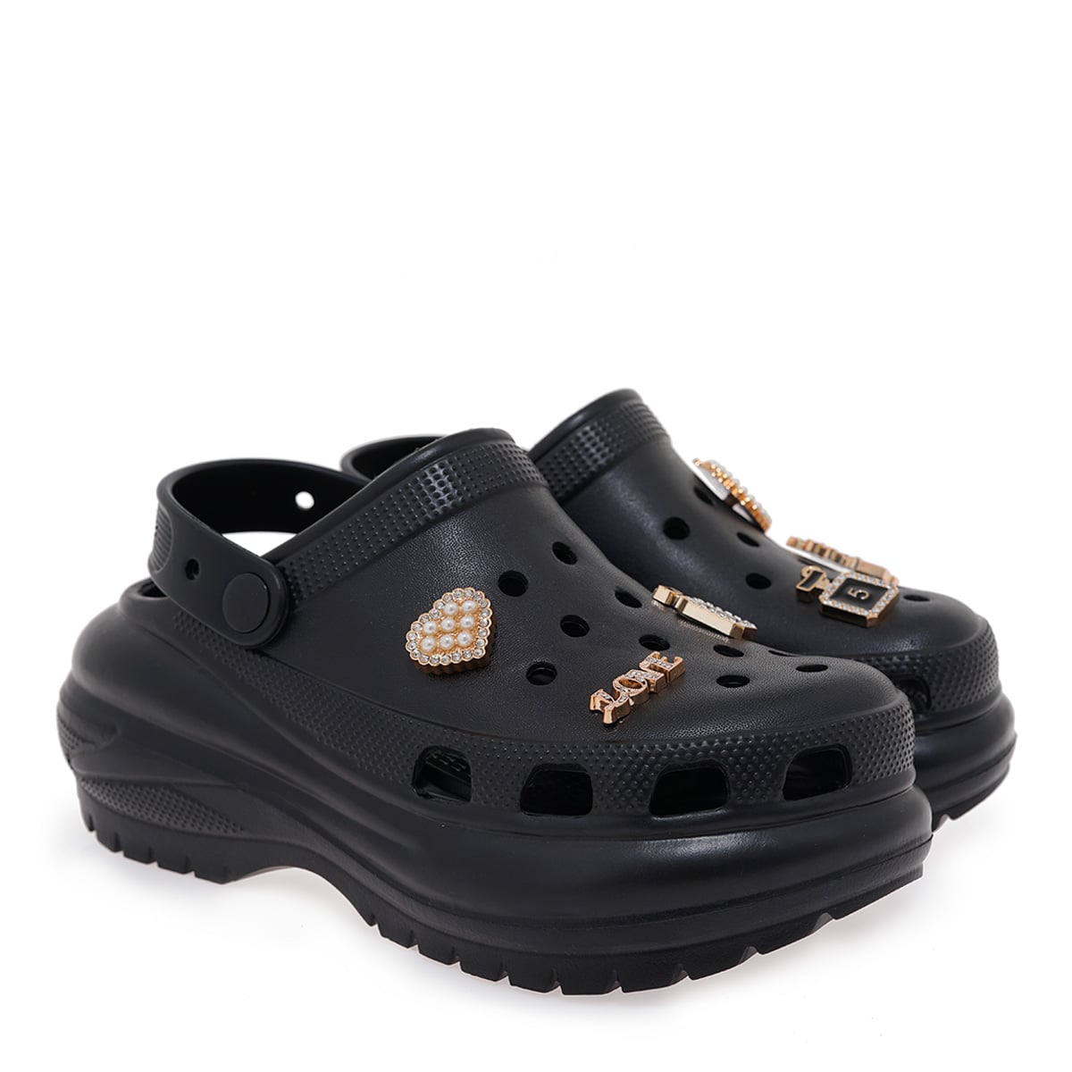 Seven CLOGS γυναικεία σε μαύρο χρώμα με διακοσμητικά - Image 4