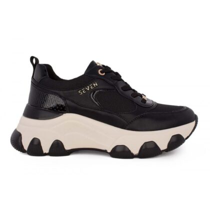 Seven sneakers γυναικεία σε μαύρο χρώμα