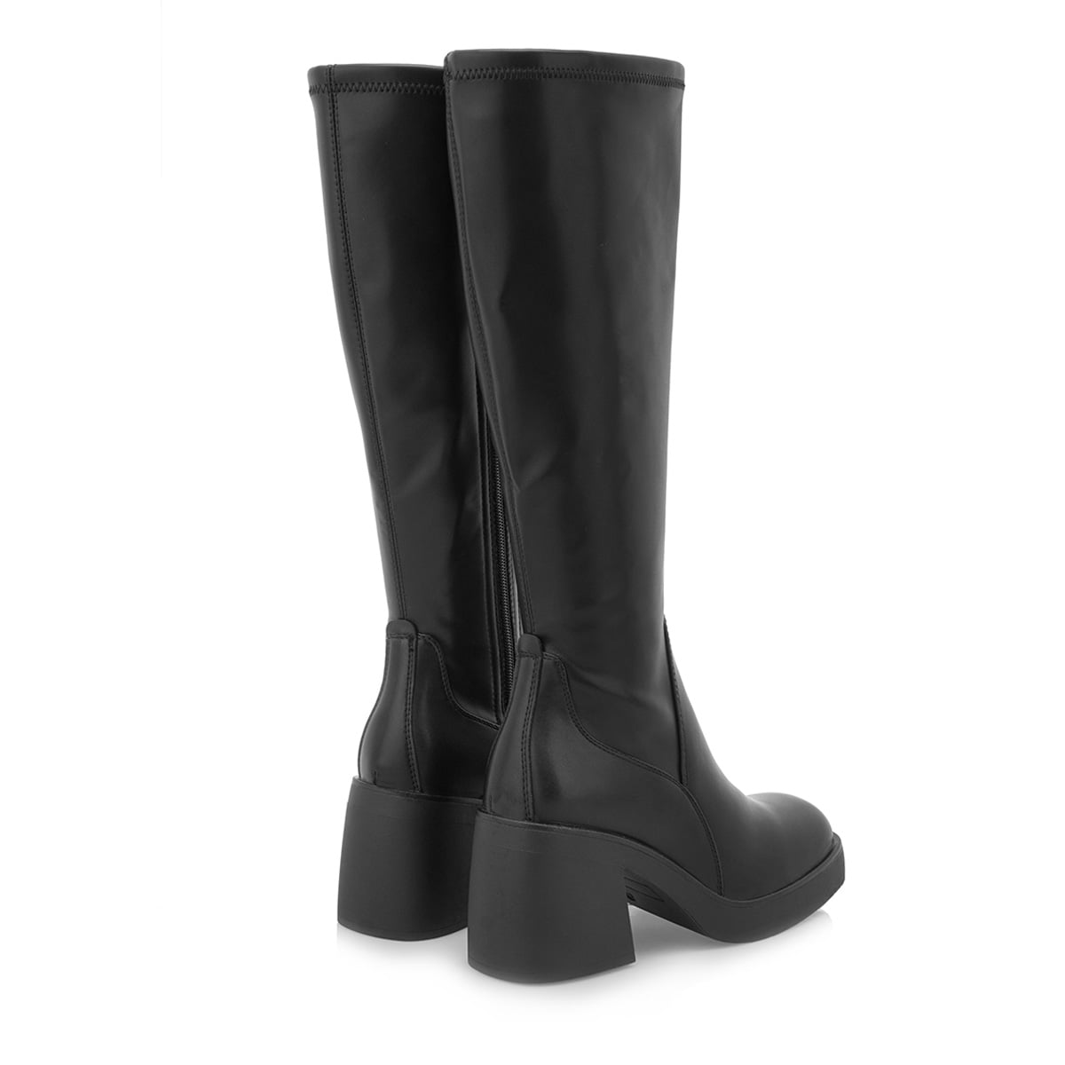 Seven γυναικεία μπότα με φιάπα & χοντρό τακούνι σε μαύρο χρώμα - Image 3