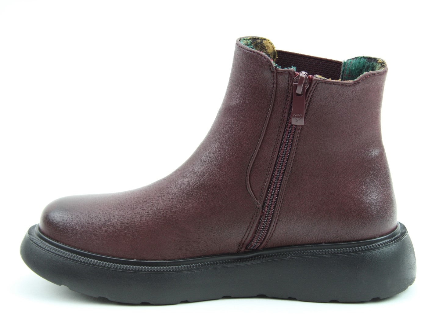 Heavenly Feet Azalea Eco Vegan Γυναικεία Μποτάκια σε Μπορντό χρώμα - Image 3