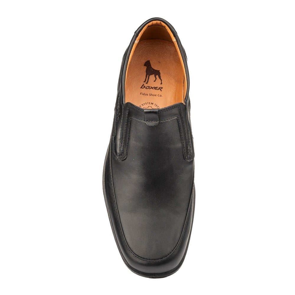 Boxer loafer δερμάτινα ανδρικά μοκασίνια σε μαύρο χρώμα - Image 2
