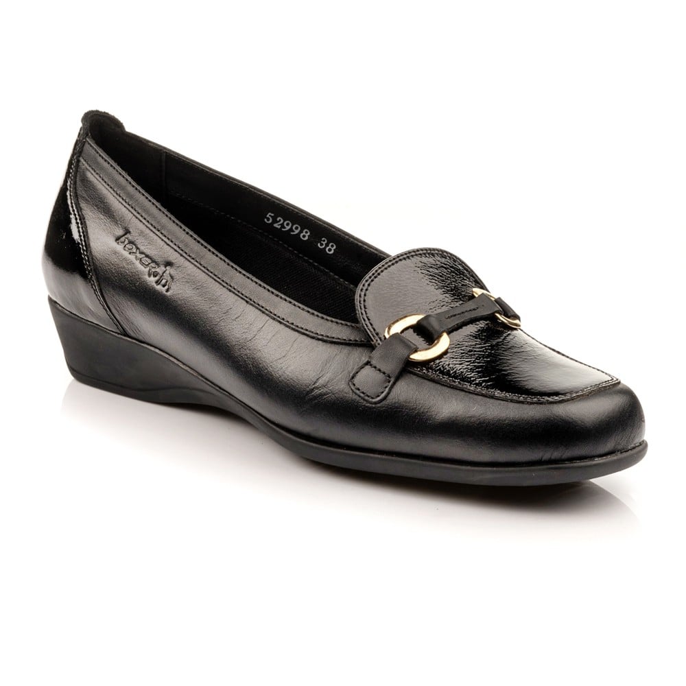 Boxer loafers δερμάτινα γυναικεία μοκασίνια σε μαύρο χρώμα - Image 4