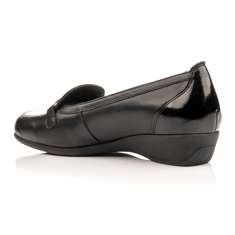 Boxer loafers δερμάτινα γυναικεία μοκασίνια σε μαύρο χρώμα - Image 3