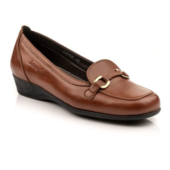 Boxer loafers δερμάτινα γυναικεία μοκασίνια σε ταμπά χρώμα - Image 4