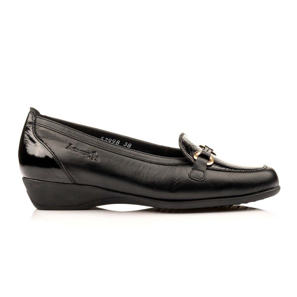 Boxer loafers δερμάτινα γυναικεία μοκασίνια σε μαύρο χρώμα