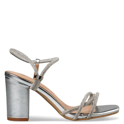 Envie γυναικεία πέδιλα-mule σε ασημί χρώμα