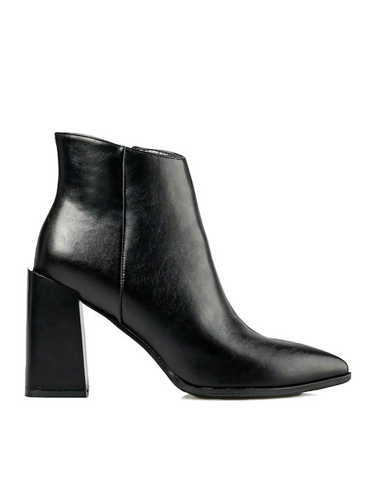 Envie Shoes Γυναικεία Μποτάκια Αστραγάλου με Ψηλό Τακούνι σε μαύρο χρώμα