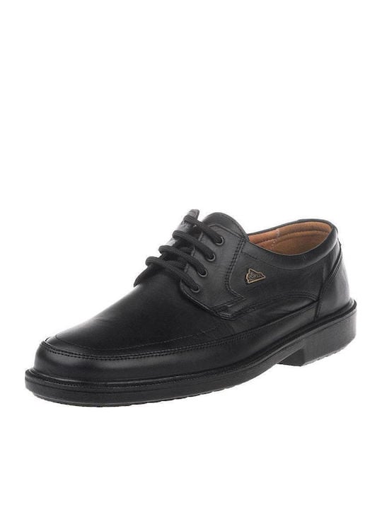 Boxer δετά Δερμάτινα Ανδρικά Casual Παπούτσια Ανατομικά Σε Μαύρο χρώμα - Image 5