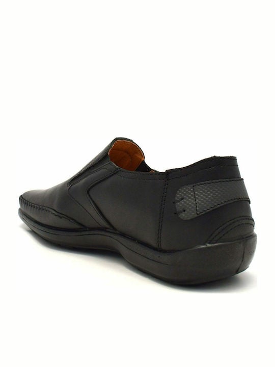 Boxer Loafer Δερμάτινα Ανδρικά Casual Παπούτσια Ανατομικά Μαύρα - Image 3