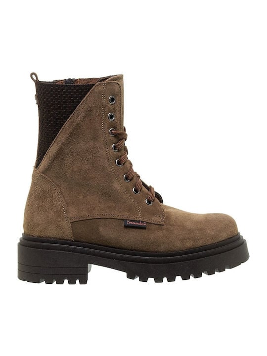 Commanchero γυναικεία δερμάτινα μποτάκια σε mocca suede