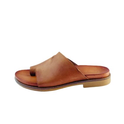 Commanchero Γυναικείο φλατ σανδάλι σε ταμπά χρώμα