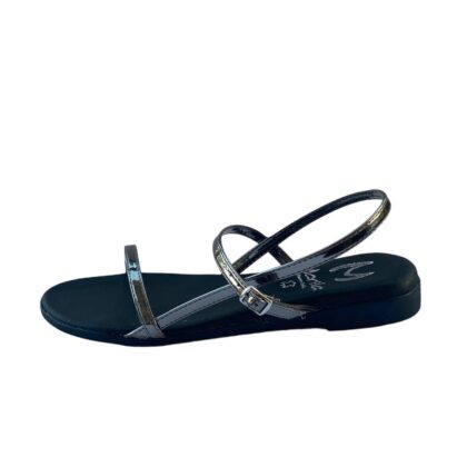 Marila Plomo Sandals Δερμάτινα γυναικεία φλατ πέδιλα