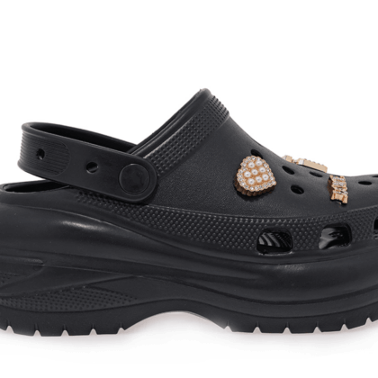 Seven CLOGS γυναικεία σε μαύρο χρώμα με διακοσμητικά