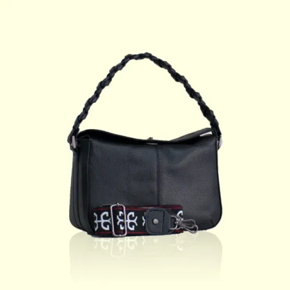 Bonendis Gigi Leather Handbag γυναικεία δερμάτινη τσάντα σε μαύρο χρώμα