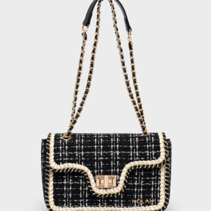 Nolah Lenya Black γυναικεία τσάντα ώμου & χιαστί σε μαύρο χρώμα