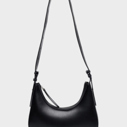 Nolah Elina Black Silver γυναικεία τσάντα ώμου & χιαστί σε μαύρο χρώμα