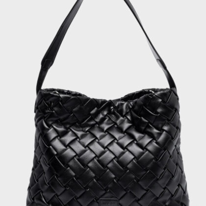 Nolah Gemma Black Silver γυναικεία τσάντα ώμου & χιαστί σε μαύρο χρώμα