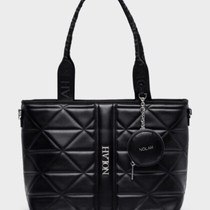 Nolah Ava Black Silver γυναικεία τσάντα ώμου & χιαστί σε μαύρο χρώμα