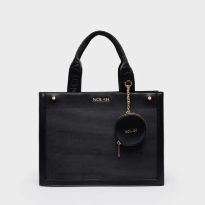 Nolah Tote Black Light Gold γυναικεία τσάντα ώμου& χιαστί σε μαύρο χρώμα