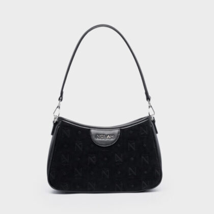 Nolah Ashley Black Silver γυναικεία τσάντα ώμου & χιαστί σε καφέ χρώμα