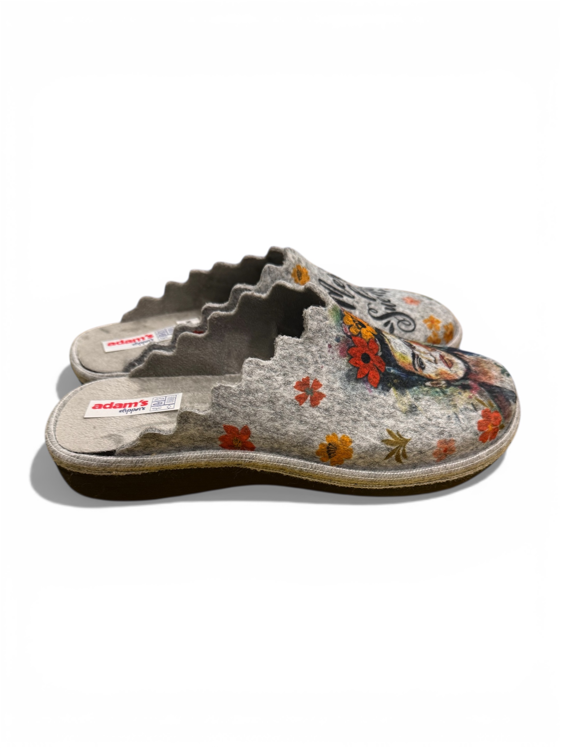 Adams shoes γυναικείες χειμερινές παντόφλες ανατομικές Felt Art σε γκρι χρώμα - Image 3