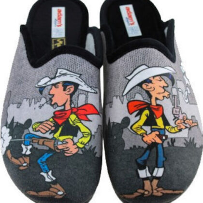 Adam's Shoes Lucky Luke Χειμερινές Ανδρικές Παντόφλες Μαύρες