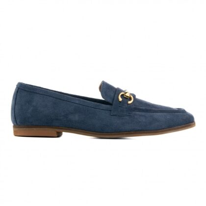 Commanchero Δερμάτινα Γυναικεία μοκασίνια σε μπλε suede χρώμα