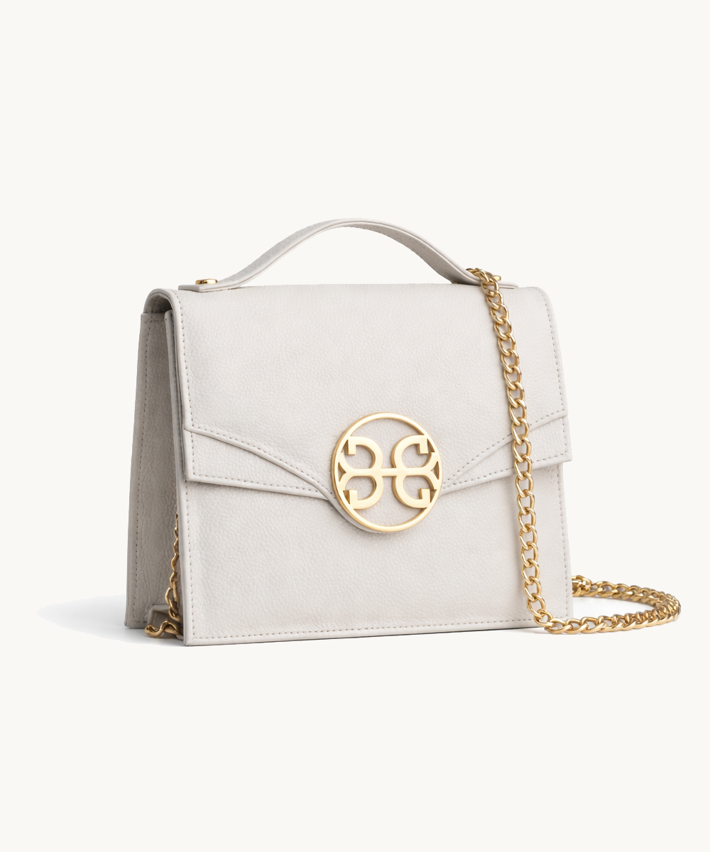 Bonendis Dahlia in Cream Leather γυναικείο δερμάτινο τσαντάκι σε κρεμ χρώμα