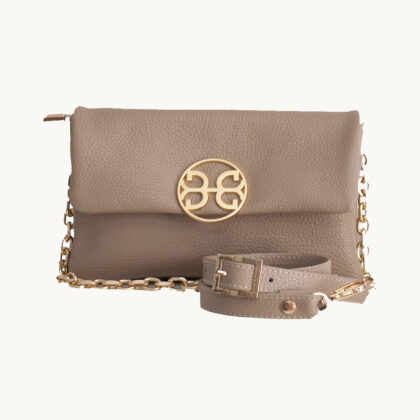 Bonendis Clelia Mini in Taupe Leather γυναικεία δερμάτινη τσάντα