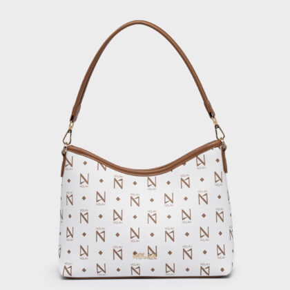 Nolah Bettina White γυναικεία τσάντα ώμου & χιαστί σε λευκό χρώμα