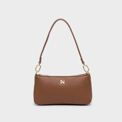 Nolah Flavia Brown γυναικεία τσάντα ώμου & χιαστί σε καφέ χρώμα