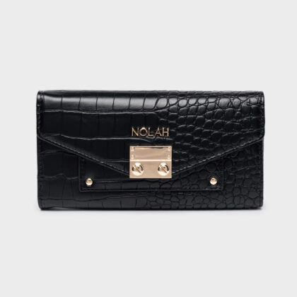 Nolah Ron Black γυναικείο πορτοφόλι σε μαύρο χρώμα