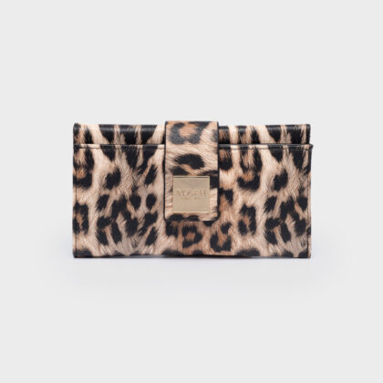 Nolah Mariah Brown Leopard γυναικείο πορτοφόλι σε λεοπάρ