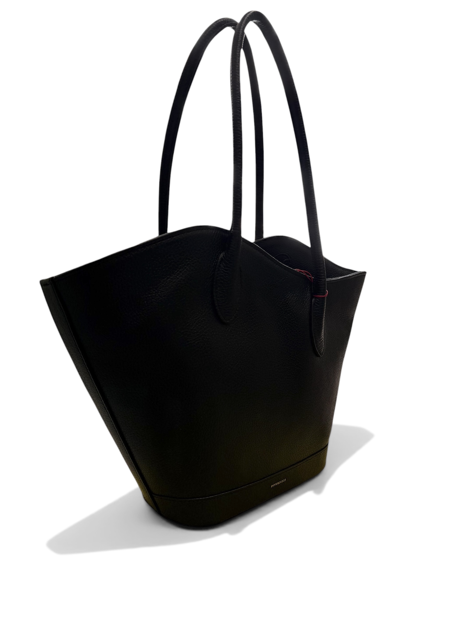 Bonendis Wave Tote in Black Leather γυναικεία τσάντα δερμάτινη σε μαύρο χρώμα - Image 3