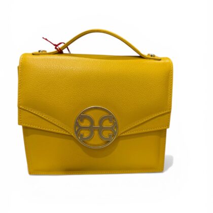 Bonendis Dahlia in Yellow Leather γυναικείο δερμάτινο τσαντάκι σε κίτρινο χρώμα