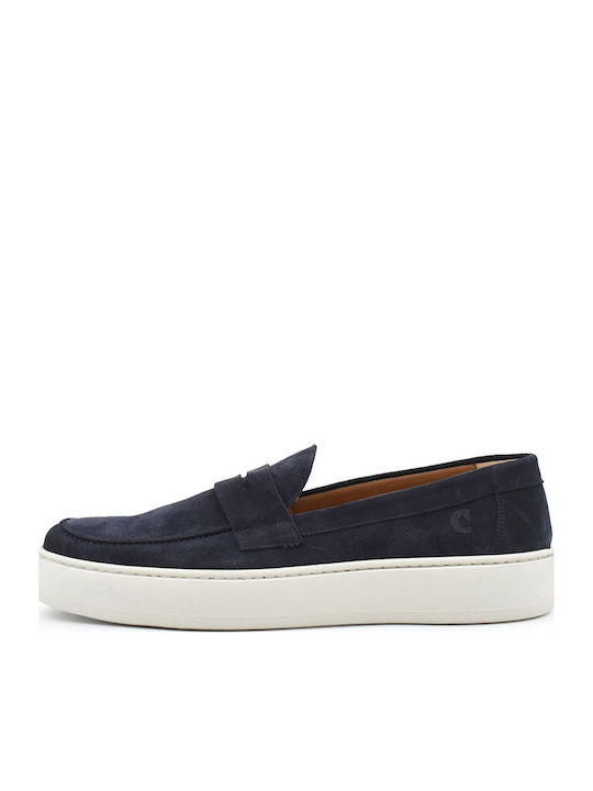 Commanchero Δερμάτινα Suede Ανδρικά Loafers σε Μπλε Χρώμα - Image 4