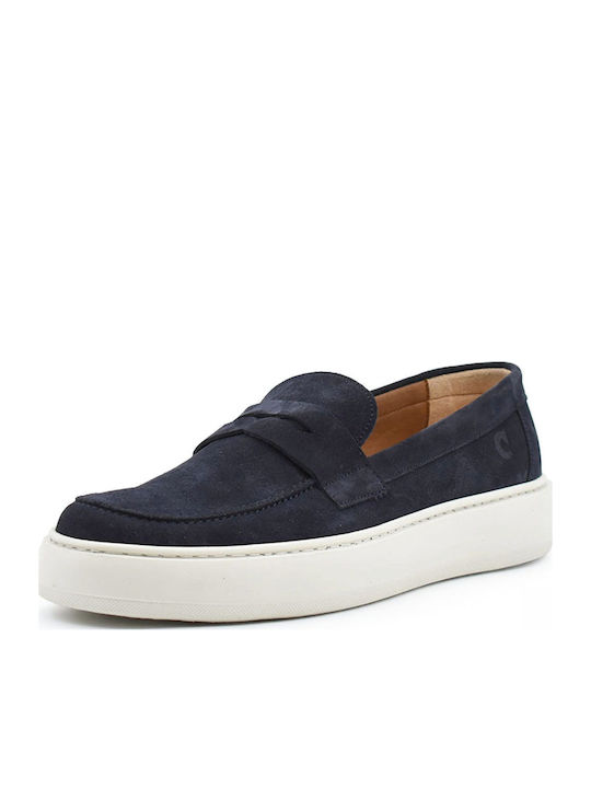 Commanchero Δερμάτινα Suede Ανδρικά Loafers σε Μπλε Χρώμα - Image 3