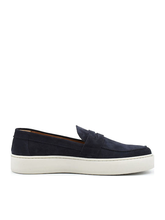 Commanchero Δερμάτινα Suede Ανδρικά Loafers σε Μπλε Χρώμα