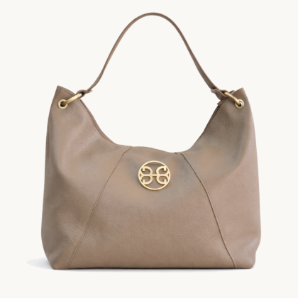 Bonendis Capri Tote in Taupe Leather γυναικεία δερμάτινη τσάντα ώμου